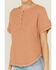 Image #3 - Cleo + Wolf Women's Relaxed Waffle Knit Henley Top, Beige/khaki, hi-res