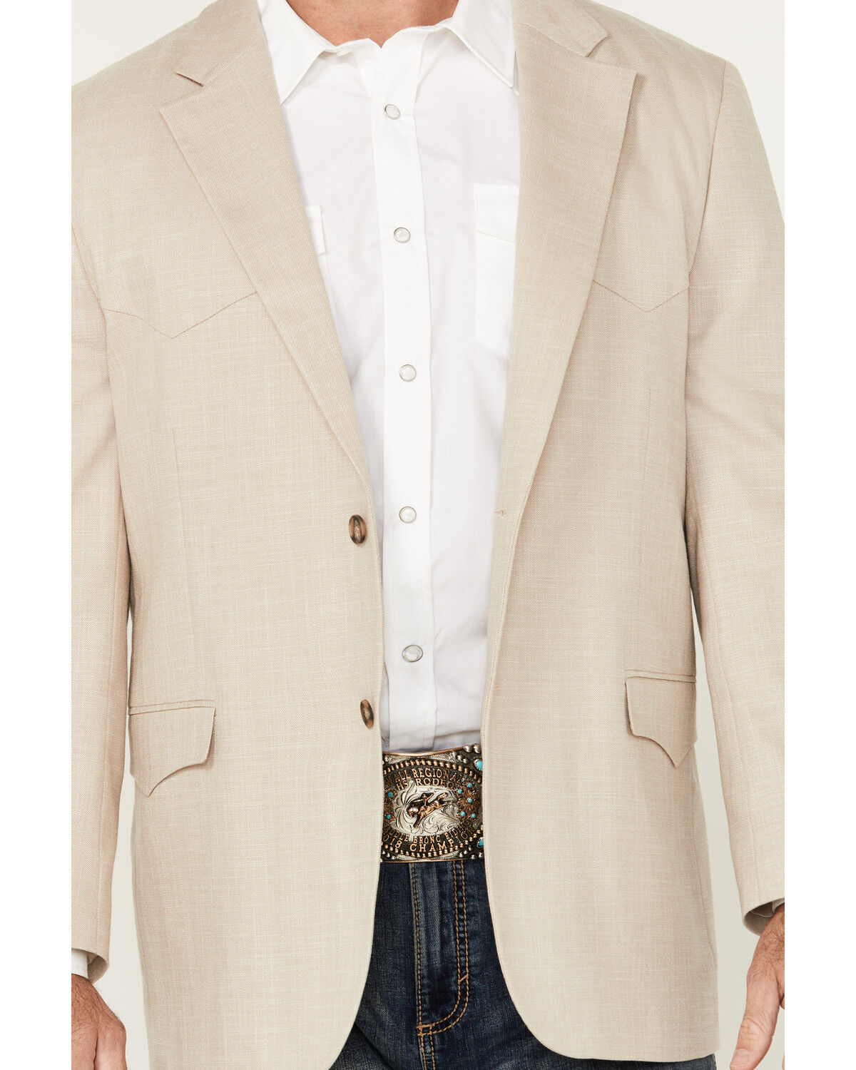 Image #3 - Cody James Men's Blake Paisley Lined Sportcoat, Tan, hi-res