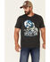 Image #1 - Flag & Anthem Men's Charcoal Burnout Howling Wolf Graphic Short Sleeve T-Shirt , Charcoal, hi-res