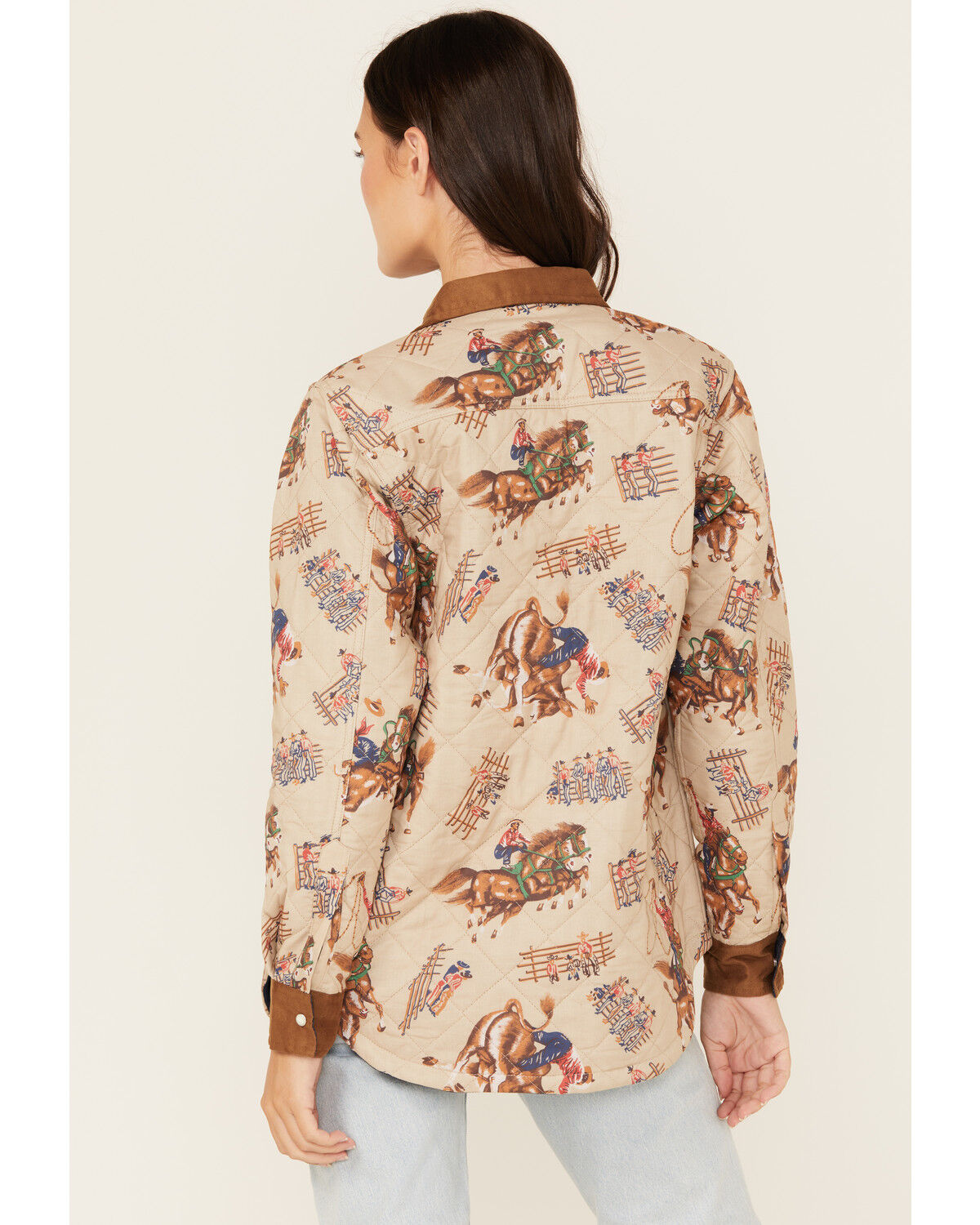 Image #4 - Tasha Pollizzi Women's Rodeo Conversation Print Snap Quilted Jacket, Tan, hi-res