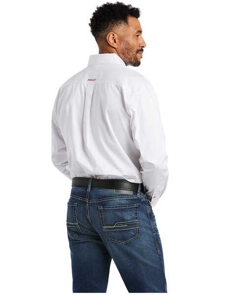 Image #3 - Ariat Men's Solid Twill Long Sleeve Western Woven Shirt, White, hi-res