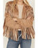 Image #3 - Saints & Hearts Women's Faux Fringe Suede Button-Down Jacket, Beige, hi-res