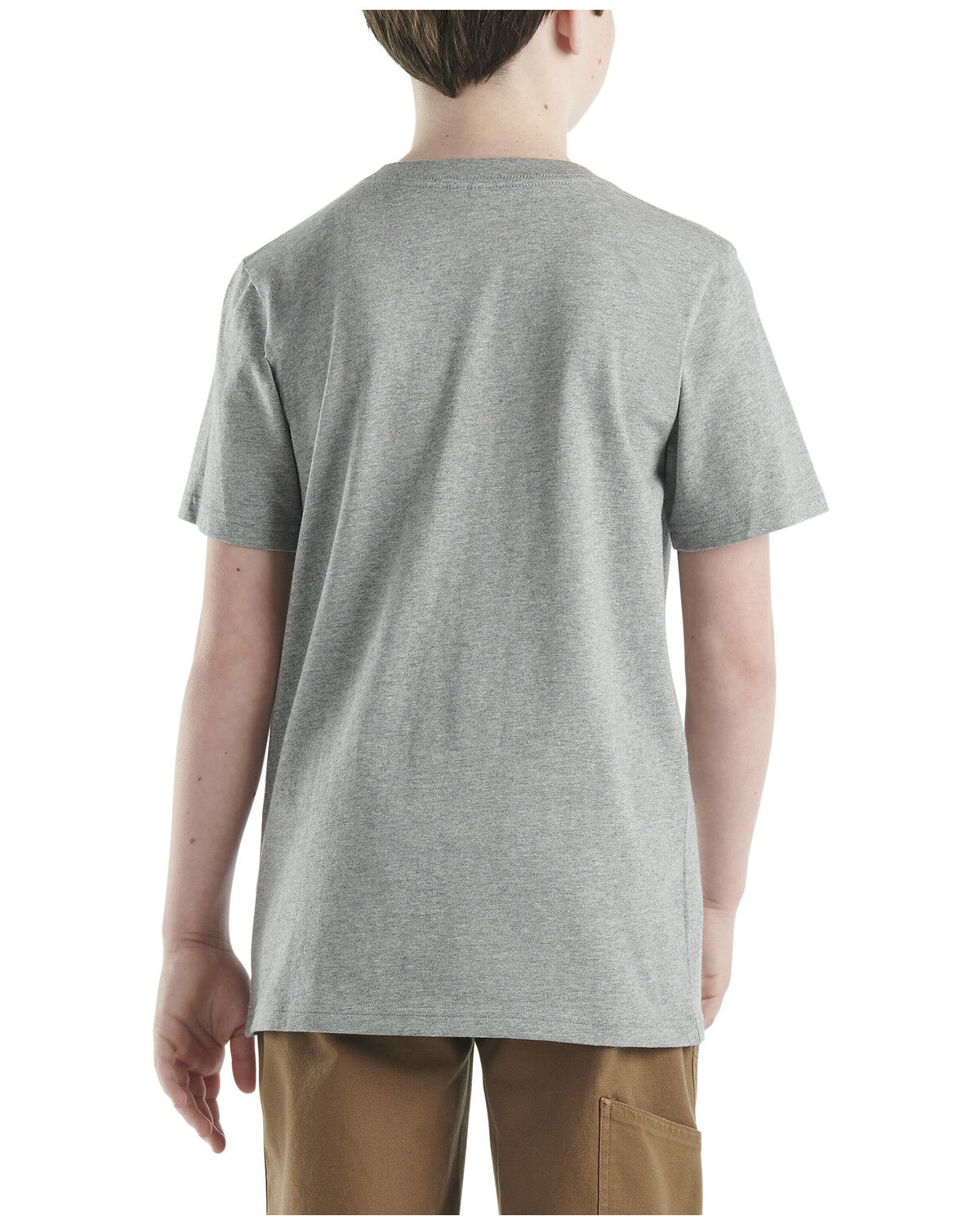 Image #3 - Carhartt Little Boys' Short Sleeve Logo Pocket T-Shirt, Charcoal, hi-res