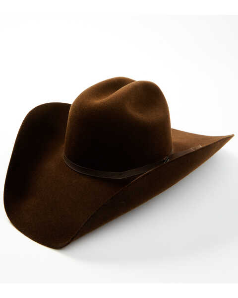 Serratelli Men's Cattleman Fur Felt Western Hat, Chocolate, hi-res