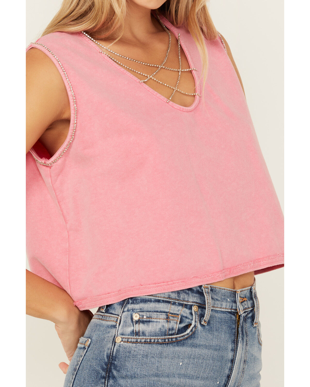 Image #3 - B Blue B Women's Cropped Rhinestone Tank Top, , hi-res