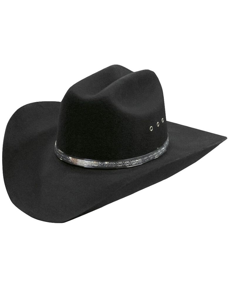 Silverado Silver-tone Inset Hat Band Wool Felt Cowboy Hat, Black, hi-res