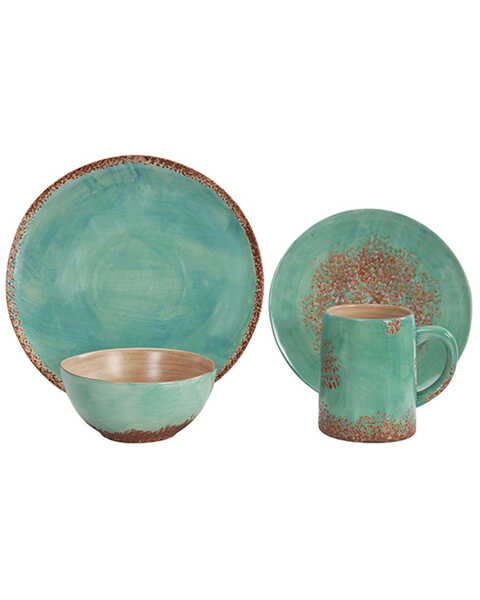HiEnd Accents Patina Ceramic Dish Set, Turquoise, hi-res