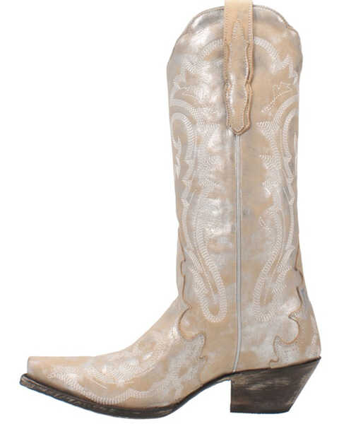 Image #3 - Dan Post Women's Frost Bite Western Boots - Snip Toe, Silver, hi-res