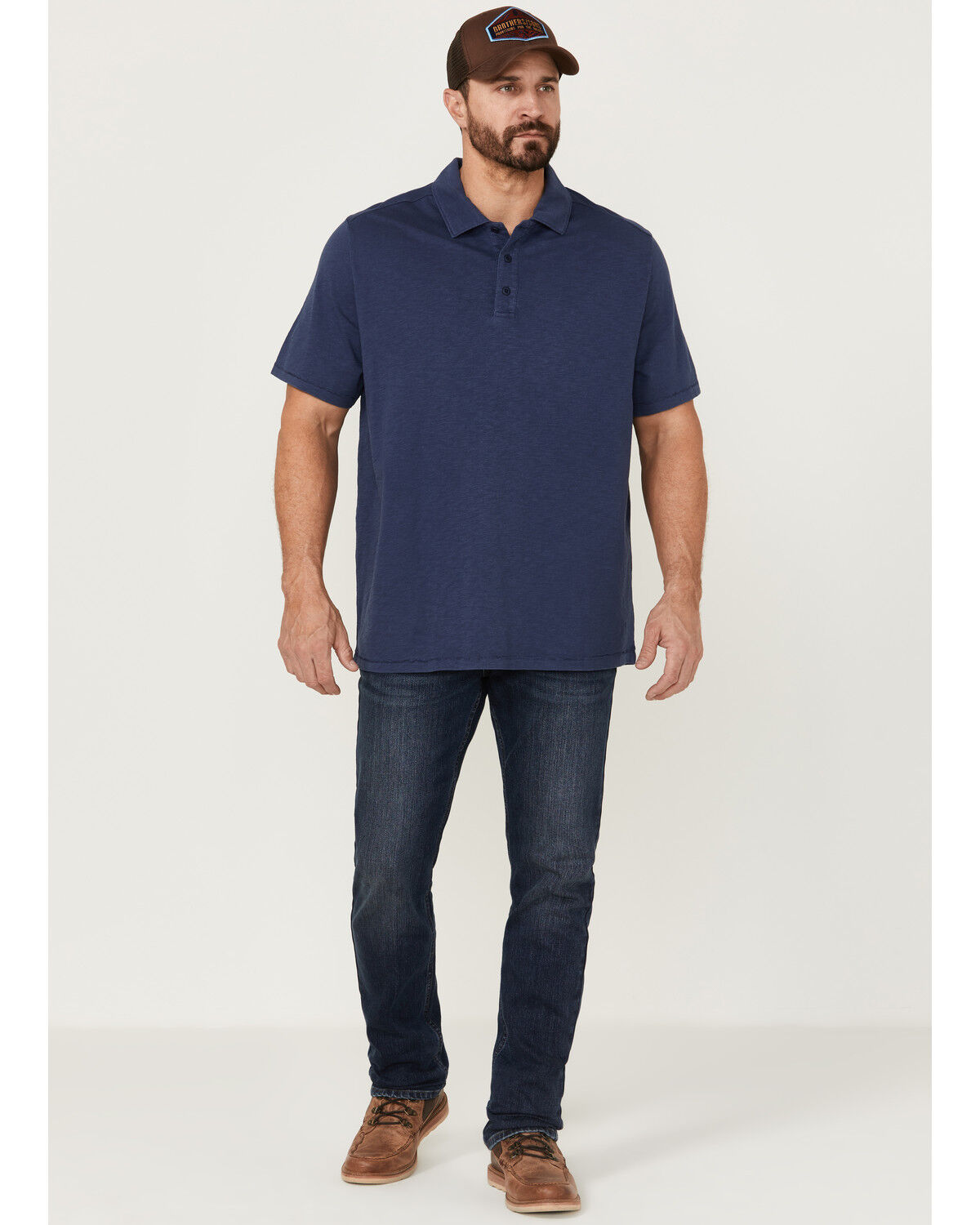 Image #2 - Brothers and Sons Men's Solid Slub Short Sleeve Polo Shirt, Navy, hi-res