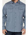 Image #4 - Brothers and Sons Men's Weathered Twill Solid Long Sleeve Button-Down Western Shirt, Indigo, hi-res