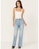 Image #1 - Levi's Premium Women's Light Wash 70s High Rise Stretch Flare Jeans, Light Wash, hi-res