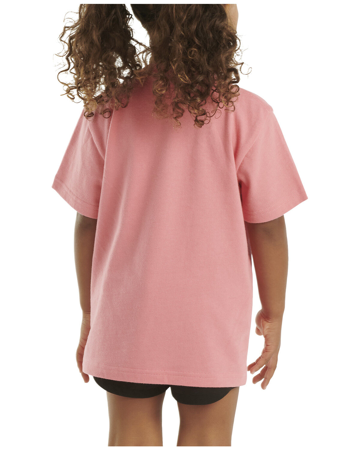 Image #2 - Carhartt Little Girls' Short Sleeve Pocket Tee, Pink, hi-res