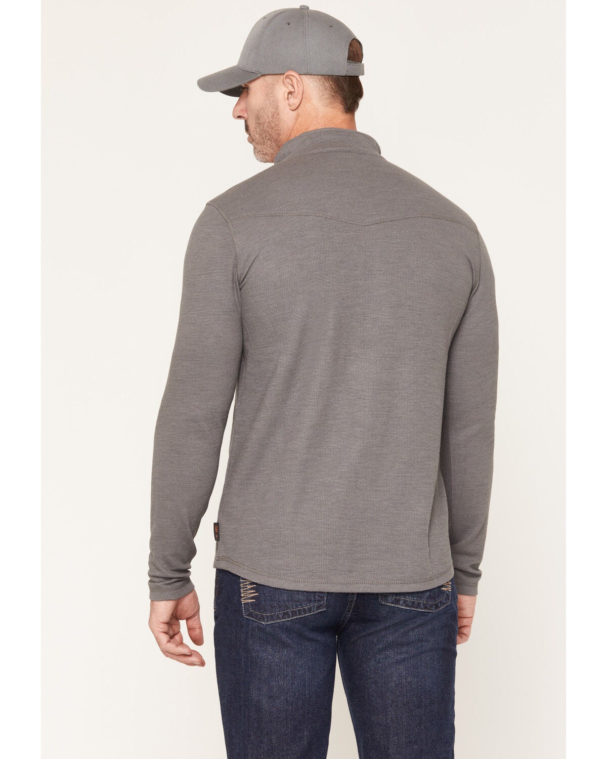 Image #4 - Cody James Men's FR Wynn Waffle Knit 1/4 Zip Long Sleeve Shirt, Grey, hi-res