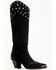 Image #2 - Wonderwest Women's Gloria Embellished Fringe Tall Western Boots - Snip Toe, Black, hi-res