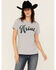 Image #1 - Ariat Women's Logo Old School Short Sleeve Graphic Tee, Grey, hi-res
