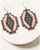 Image #2 - Shyanne Women's Dakota Southwestern Print Earrings, Silver, hi-res