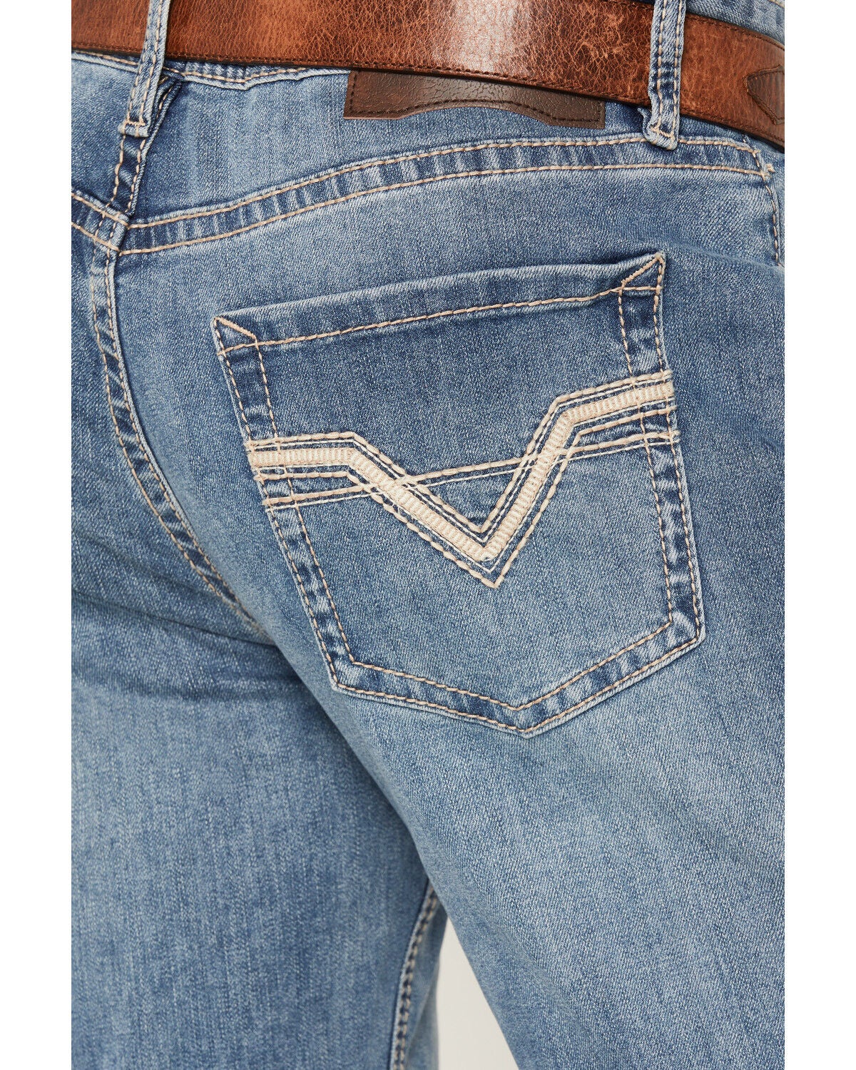 Image #4 - Rock & Roll Denim Men's Double Barrel Medium Wash Relaxed Bootcut Stretch Denim Jeans, Medium Wash, hi-res