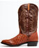 Image #3 - El Dorado Men's Exotic Full-Quill Ostrich Skin Western Boots - Round Toe, Cognac, hi-res