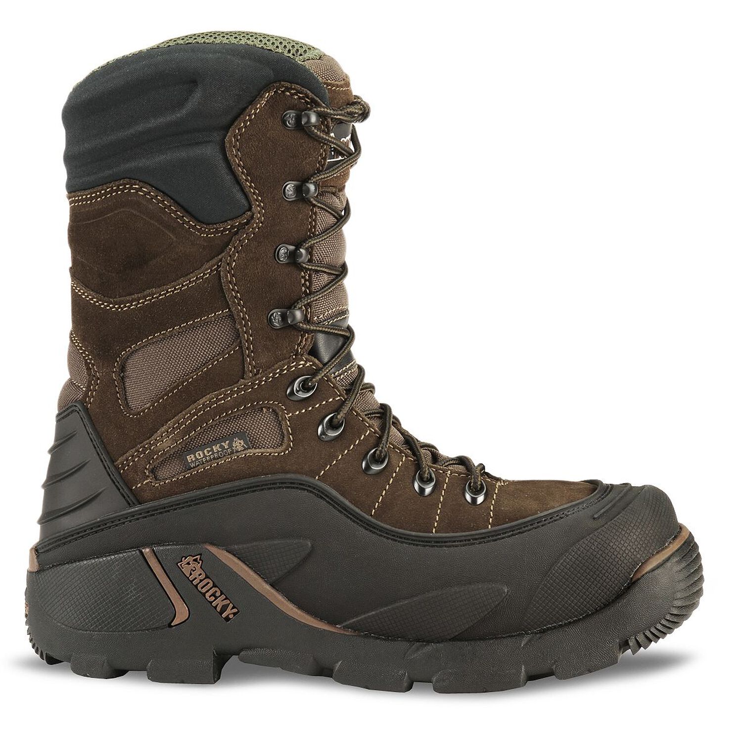 Image #2 - Rocky Men's 9" Blizzard Stalker Work Boots - Steel Toe, Brown, hi-res