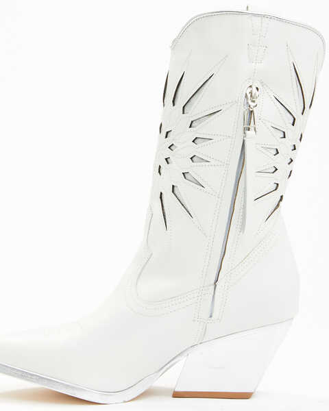 Image #3 - Golo Women's Mae Sun Inlay Western Fashion Boots - Snip Toe , White, hi-res