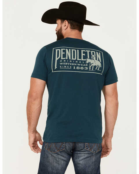 Image #4 - Pendleton Men's Original Western Logo Short Sleeve Graphic T-Shirt , Teal, hi-res
