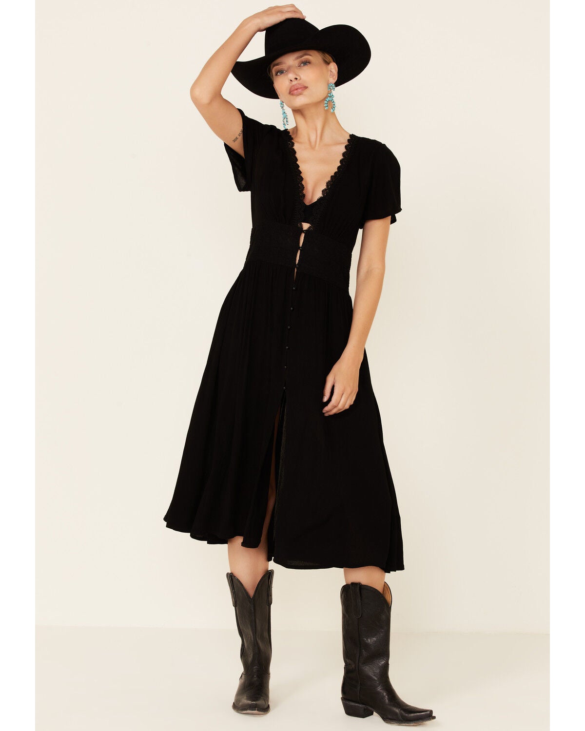 Image #4 - Beyond The Radar Women's Lace Button Dress, , hi-res