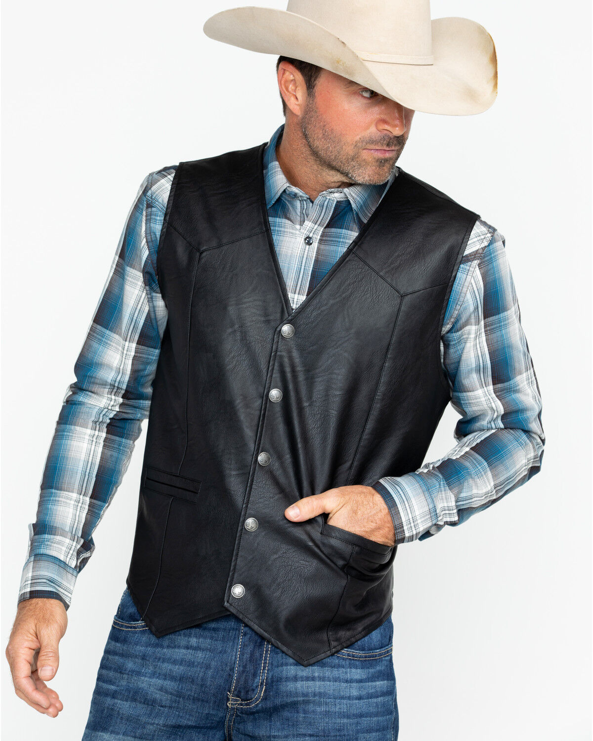 Image #1 - Cody James Men's Deadwood Vest, Black, hi-res