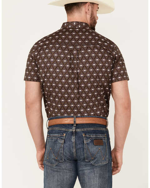 Image #4 - RANK 45® Men's Asscher Geo Print Short Sleeve Button-Down Western Shirt, Royal Blue, hi-res