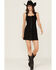Image #2 - Blue B Women's Buckle Sleeveless Mini Dress, Black, hi-res