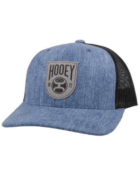 Hooey Men's Bronx Logo Patch Trucker Cap , Blue, hi-res