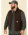 Carhartt Men's Dark Brown Washed Duck Sherpa Lined Mock Neck Work Vest - Tall , Dark Brown, hi-res
