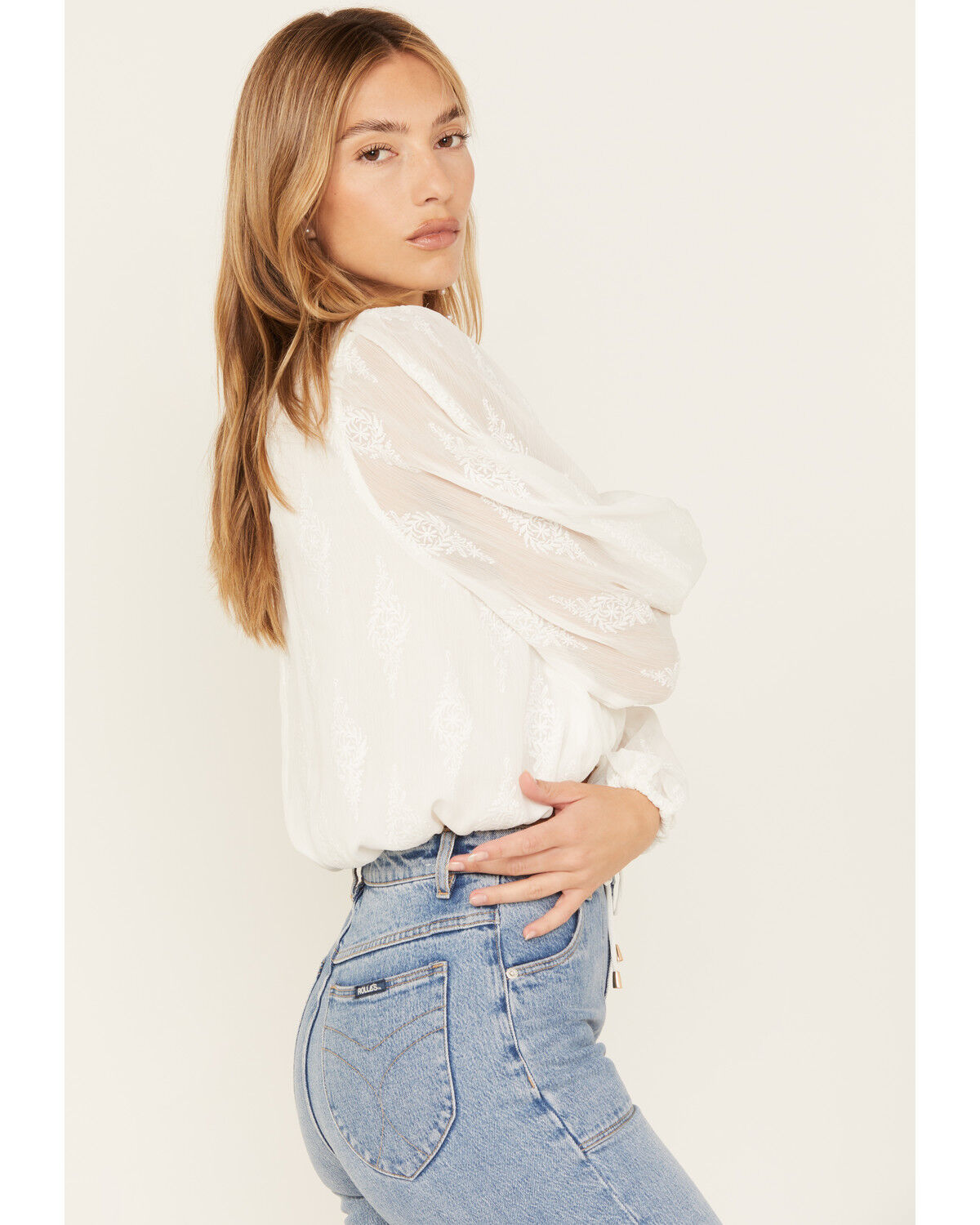 Image #2 - Talisman Women's Harmony Long Sleeve Blouse, White, hi-res