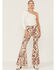 Image #1 - Free People Women's Barcelona Combo Print Float On Flare Jeans, Multi, hi-res