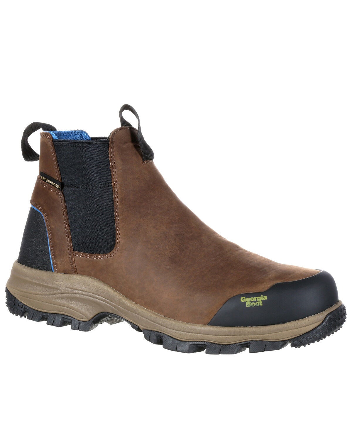 Georgia Boot Men's Blue Collar Waterproof Work Romeo Boots - Soft Toe, Dark Brown, hi-res