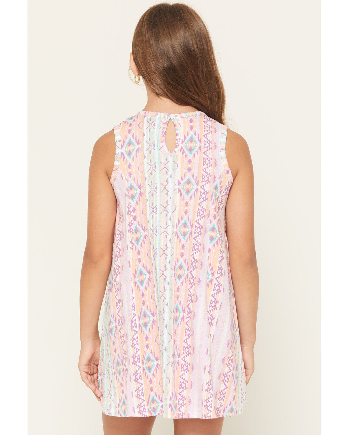 Image #4 - Wrangler Girls' Southwestern Print Sleeveless Dress, Pink, hi-res