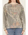 Image #3 - Tribe Kelley Women's Camo Print Varsity Crewneck, Green, hi-res