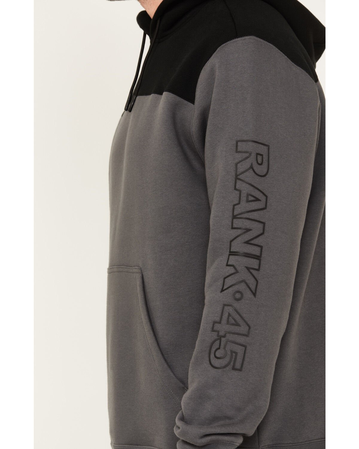 Image #3 - RANK 45® Men's Reflective Sleeve Hooded Sweatshirt, Charcoal, hi-res