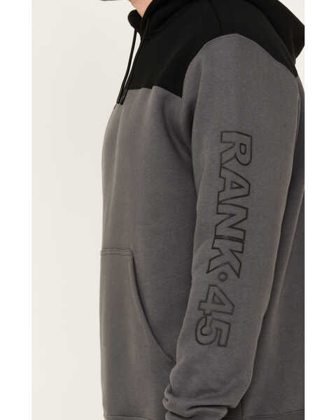 Image #3 - RANK 45® Men's Reflective Sleeve Hooded Sweatshirt , Charcoal, hi-res
