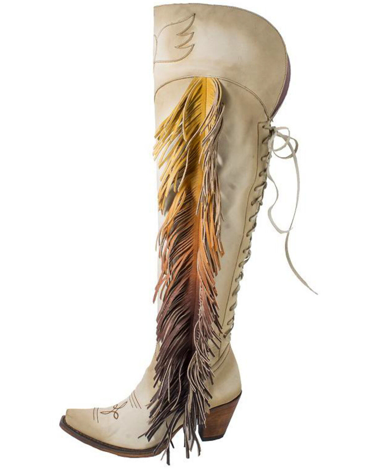 Image #4 - Junk Gypsy by Lane Women's Spirit Animal Tall Boots - Snip Toe, Cream, hi-res