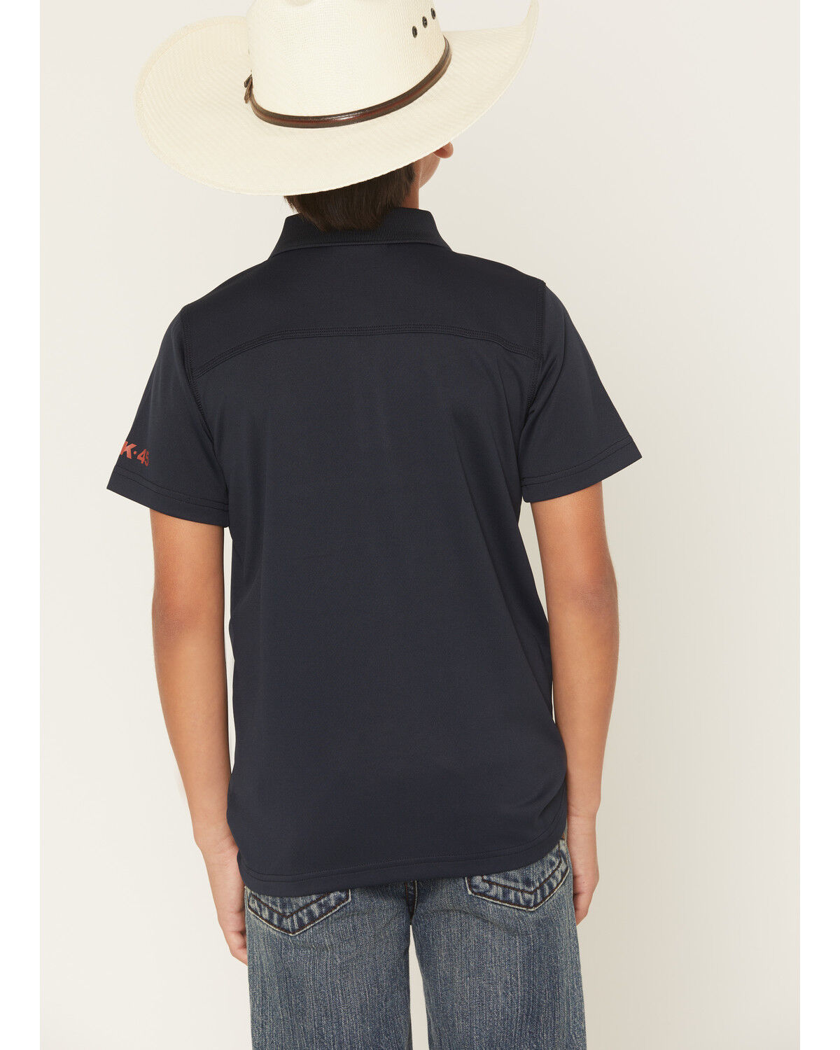 Image #4 - RANK 45® Boys' Southwestern Border Short Sleeve Button-Down Polo Shirt, Navy, hi-res