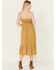 Image #4 - Mystree Women's Satin Ruffle Cami Midi Dress, Gold, hi-res