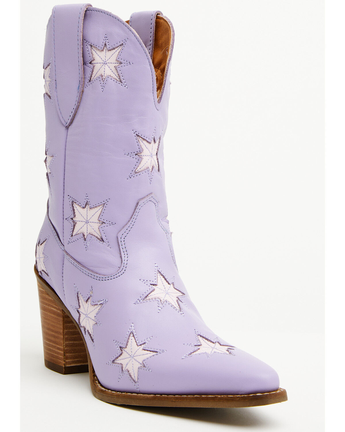 Image #1 - Dingo Women's Starburst Western Booties - Round Toe, Purple, hi-res