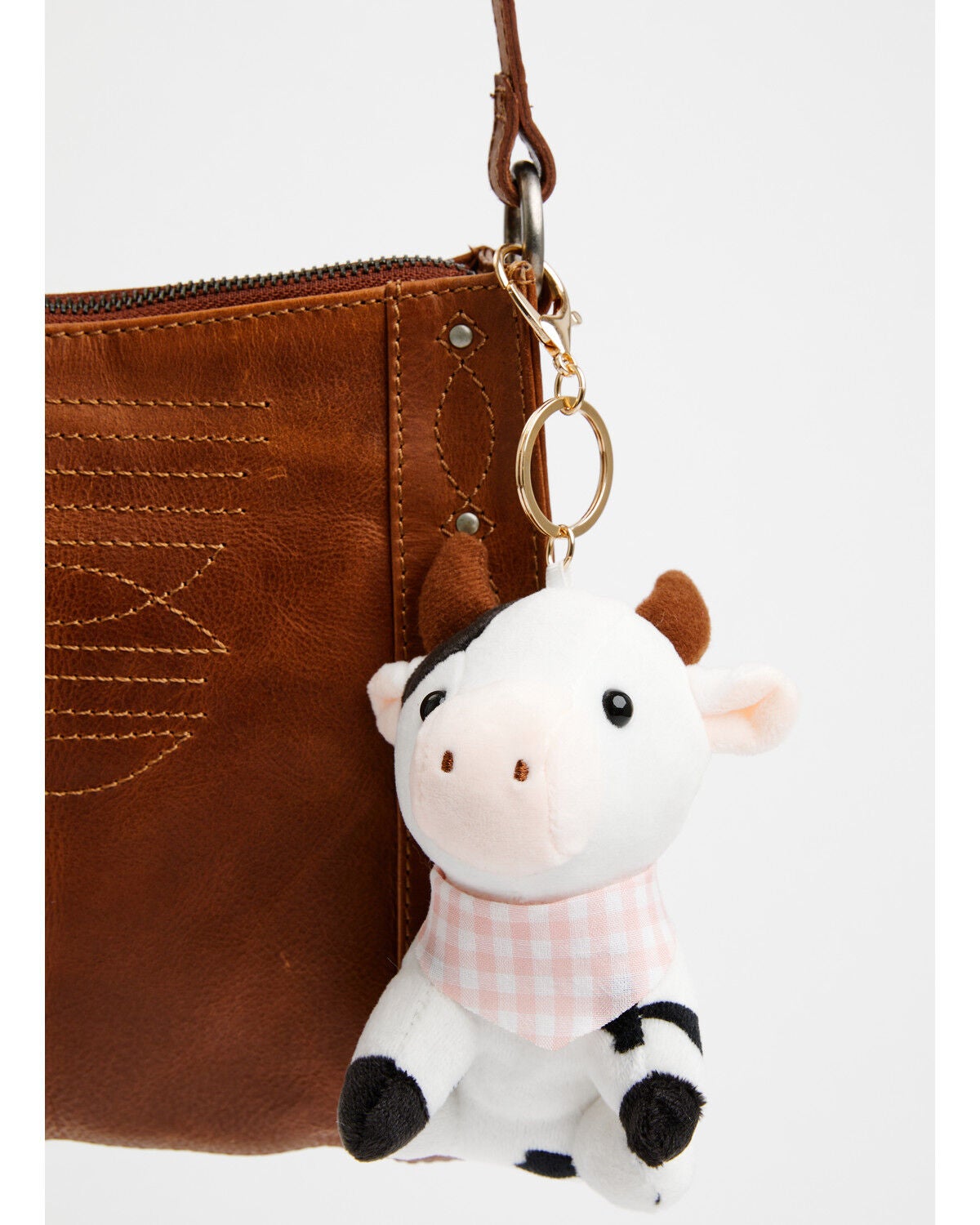 Image #3 - Shyanne Gingham Cow Plush Bag Charm, , hi-res