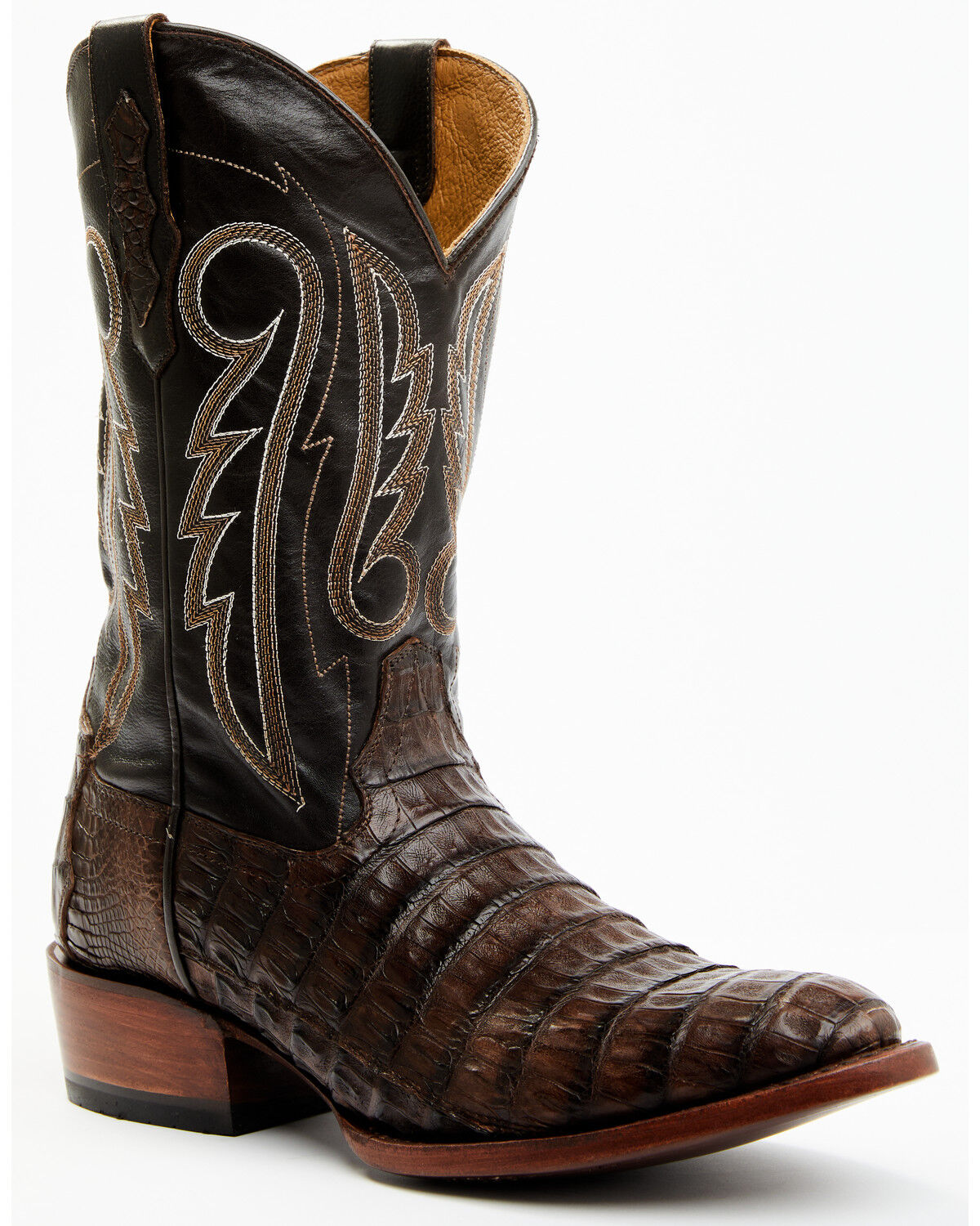 Image #1 - Cody James Men's Exotic Caiman Western Boots - Round Toe, Brown, hi-res