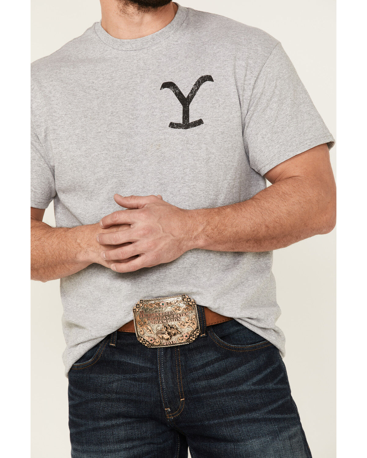 Image #3 - Paramount Network's Yellowstone Men's Rip For The Brand Graphic Short Sleeve T-Shirt, Heather Grey, hi-res