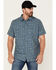 Image #1 - Brothers and Sons Men's Conversational Print Short Sleeve Button-Down Western Shirt, Indigo, hi-res
