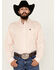 Image #1 - Cinch Men's Striped Long Sleeve Button-Down Western Shirt, Peach, hi-res