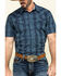 Cody James Men's Paisley Check Plaid Short Sleeve Western Shirt , Blue, hi-res