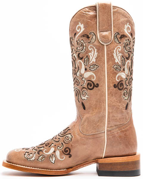 Image #3 - Shyanne Women's Hybrid Leather TPU Verbena Western Performance Boots - Broad Square Toe, Tan, hi-res