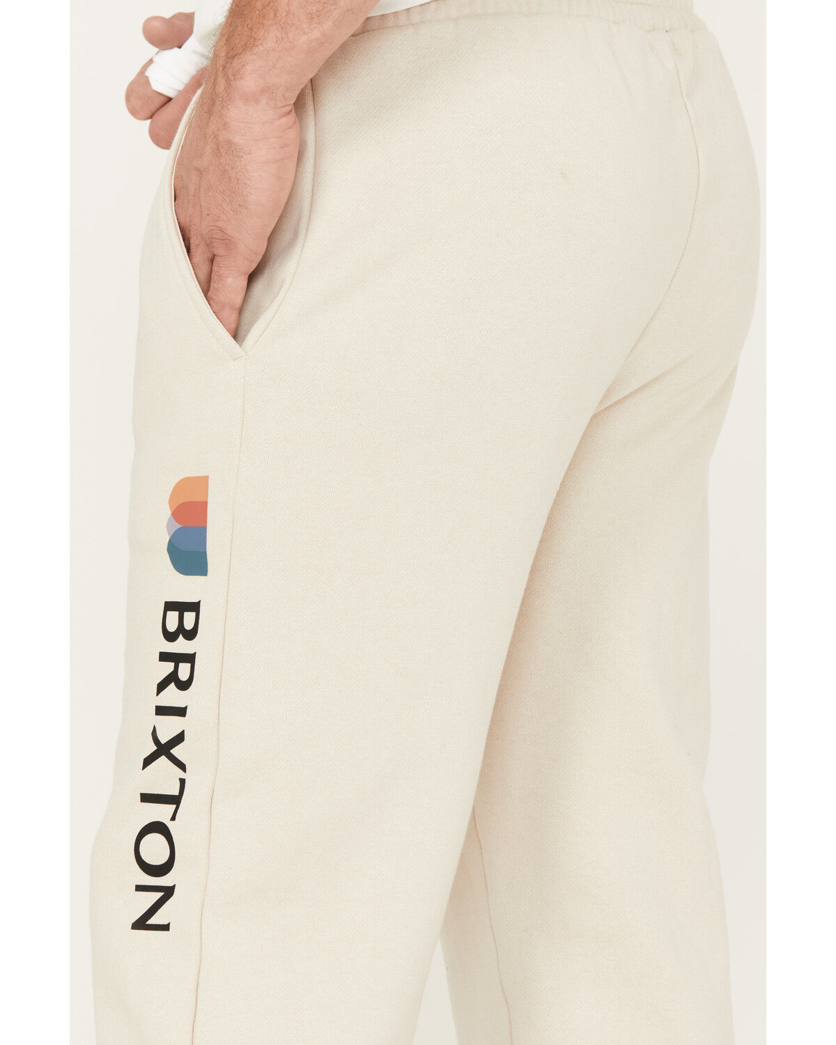Image #4 - Brixton Men's Alton Line Fleece Jogger, Beige/khaki, hi-res